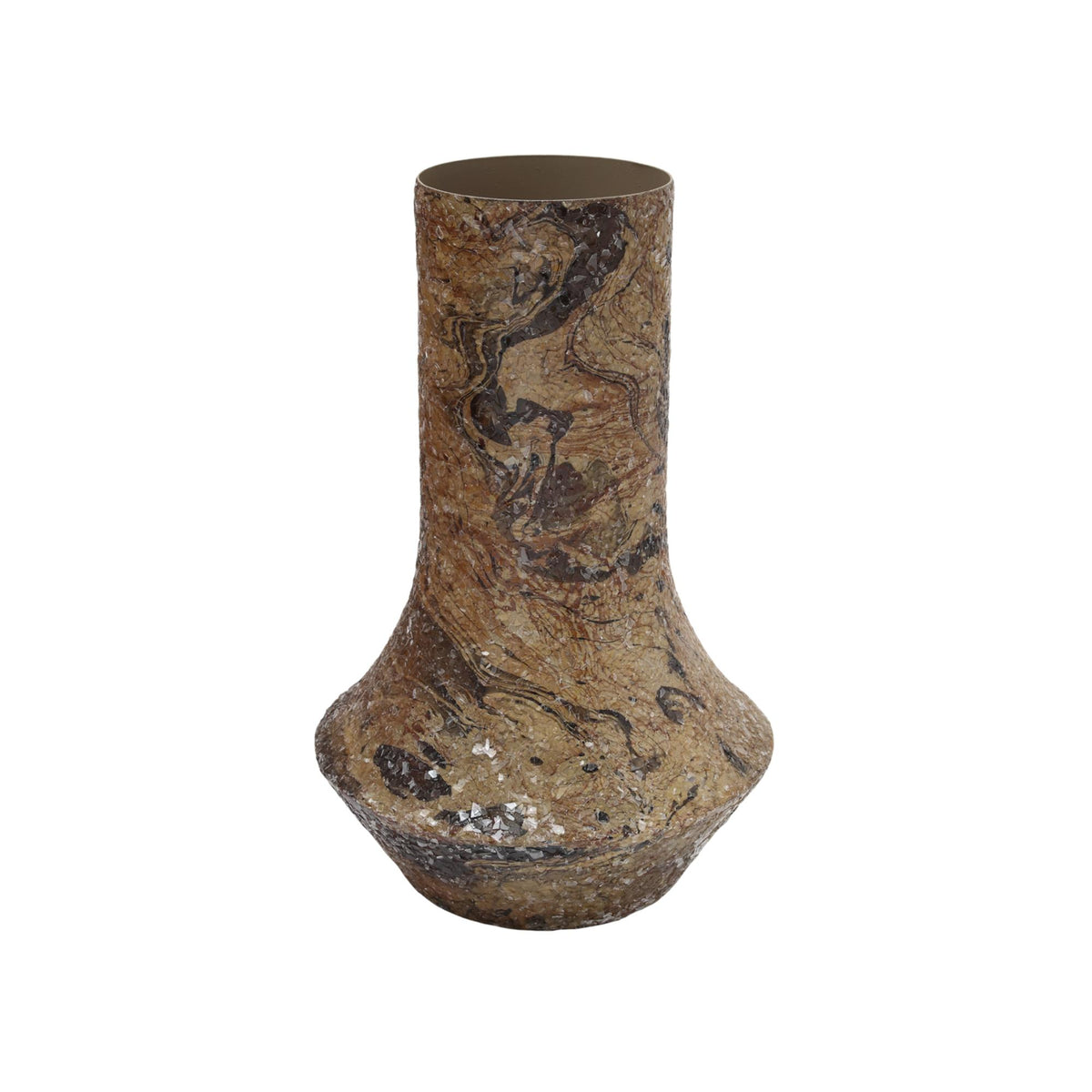 Present Time vaas Mosaic Marble - bruin - Ø20cm