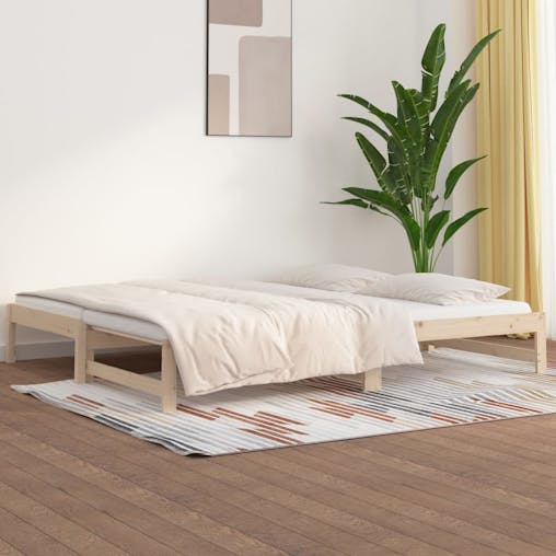 NNEVL Pull-out Day Bed 2x(92x187) cm Solid Wood Pine