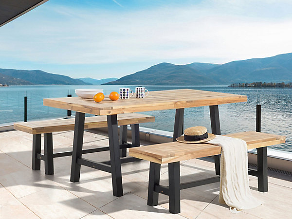 Banc de jardin SCANIA 140 cm Acacia Noir