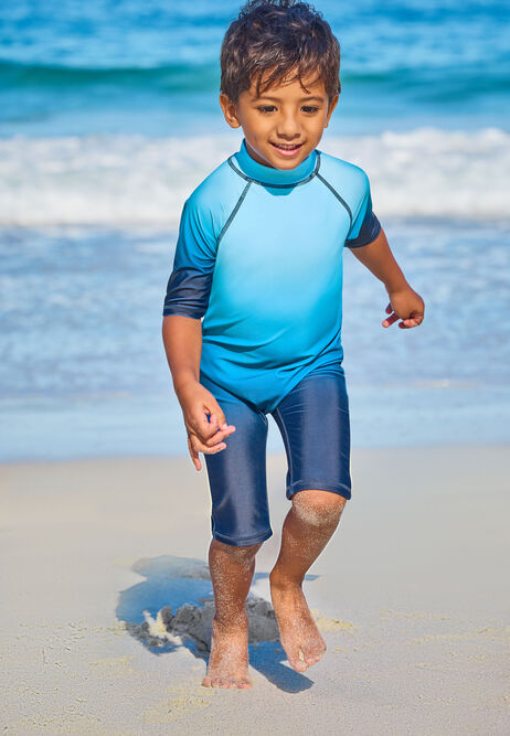 Younger Boys Blue Ombre Sun Safe Swimsuit