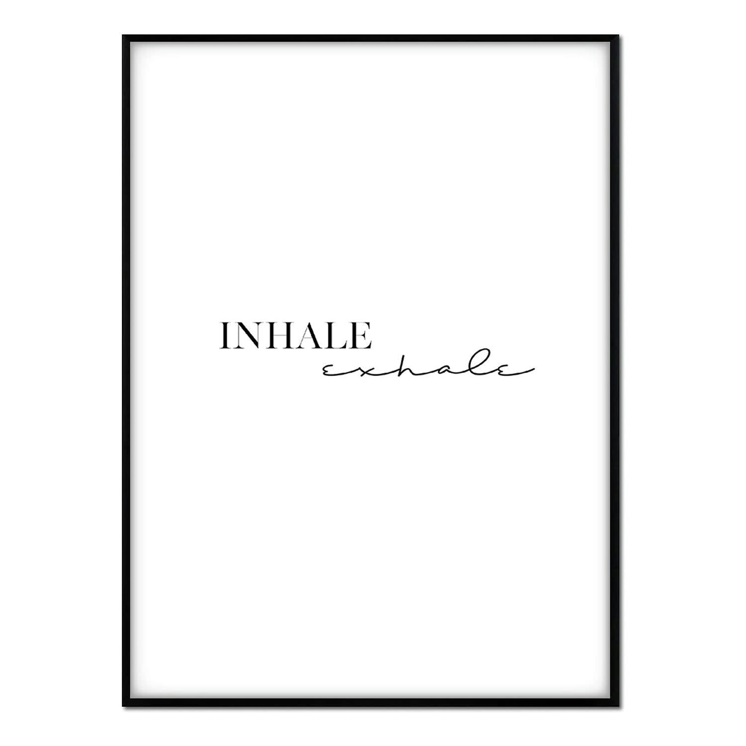 TEXTO - Affiche avec cadre noir - Inspirez Expirez - 30x40