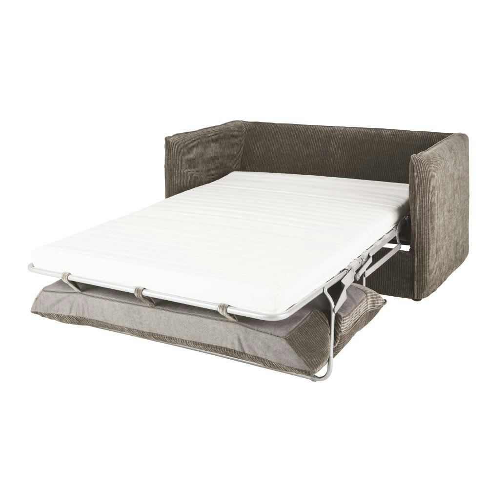 Louvain - Housse de canapé-lit 2 places en velours côtelé marron écorce