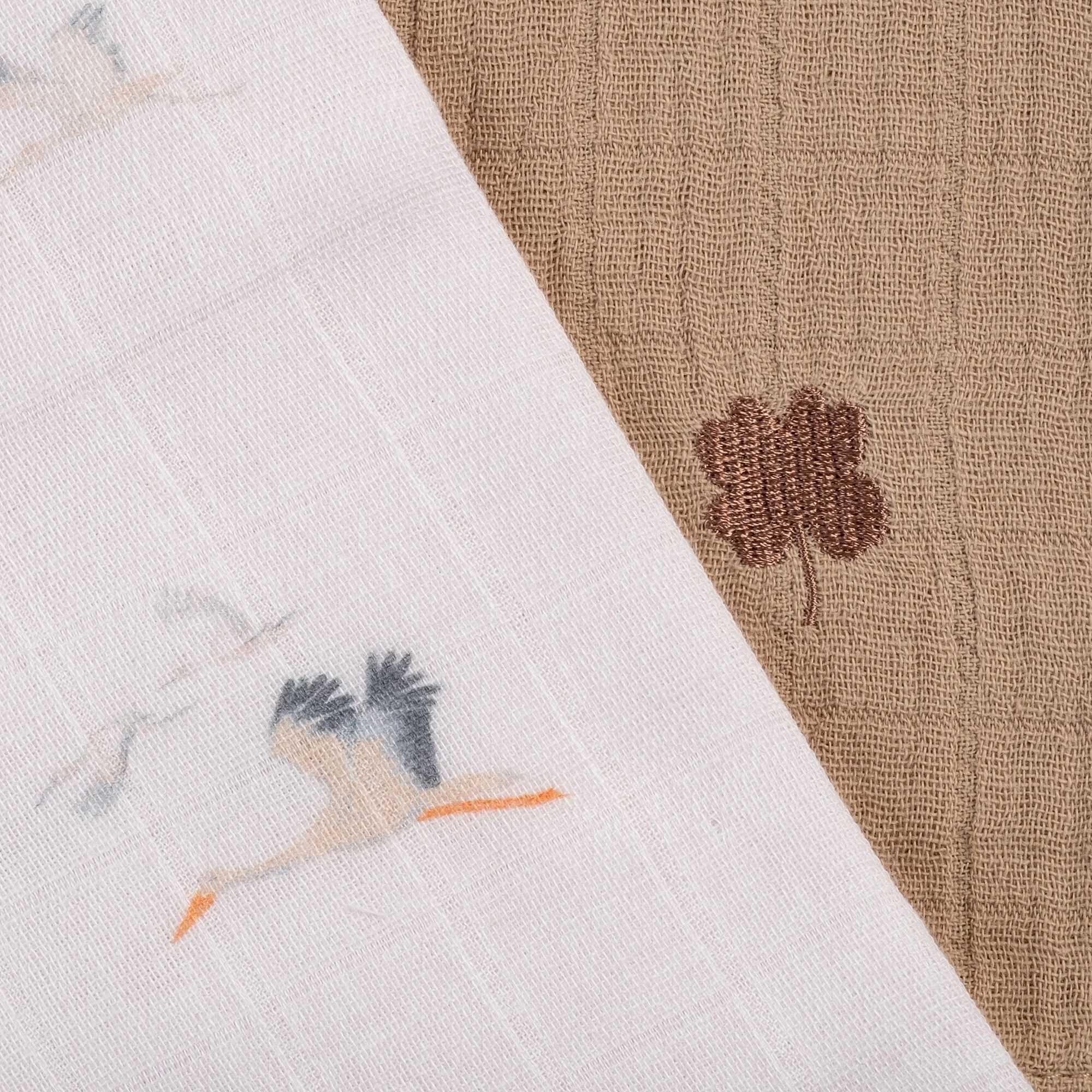 ENVOL - Lot de 2 langes en gaze de coton bio 70x70cm - beige