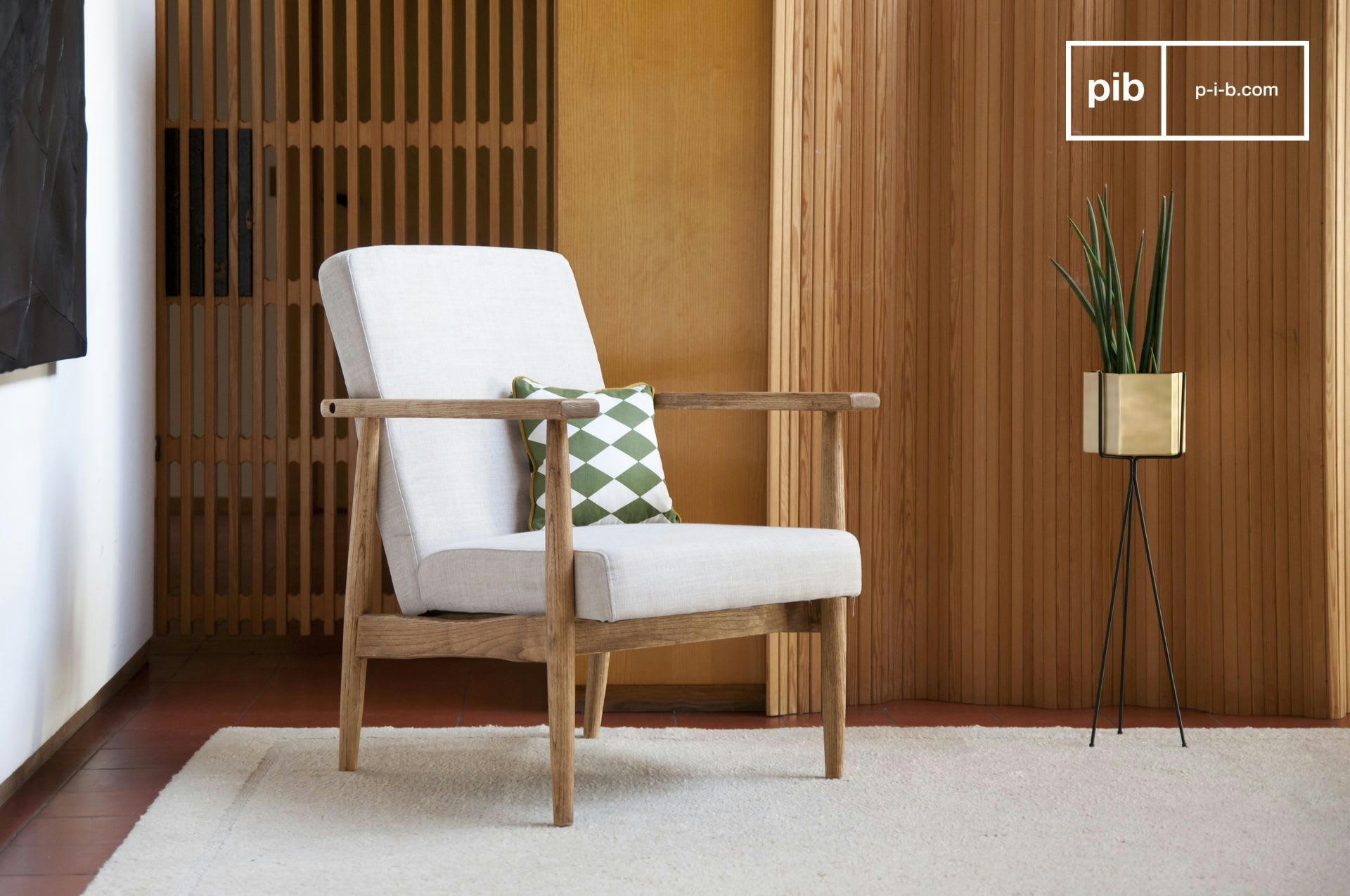 ANGLET - Fauteuil en bois marron