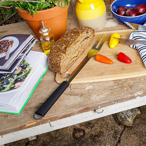 Fourchette pour barbecue acier inoxydable avec manche soft touch Somagic 44 cm