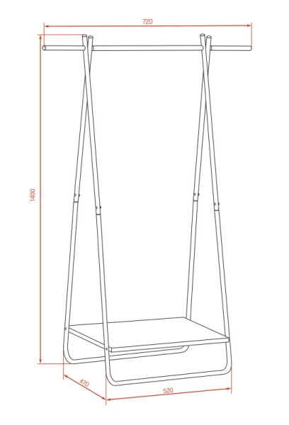 Wieszak Metalowy na Ubrania Garderoba Stojak LOFT