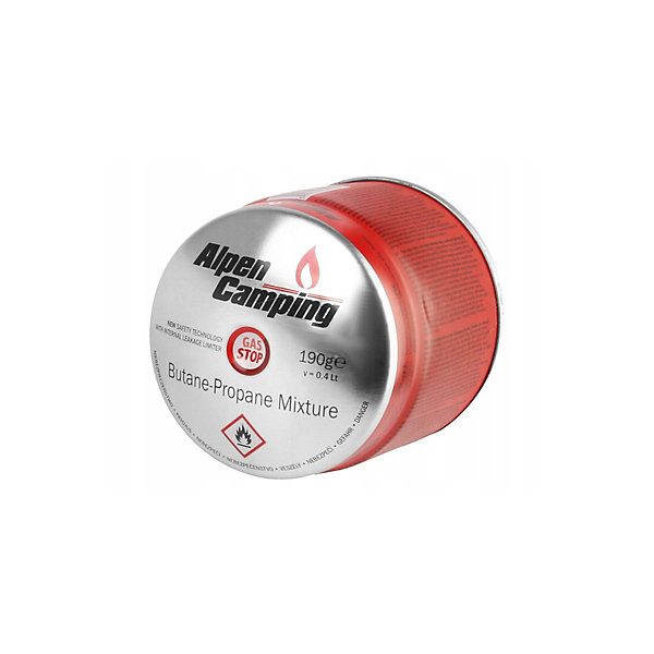 Pack de 12 Cartouches de gaz 190g Perçable Butane Propane Sécurité stop-gaz ALPENTECH