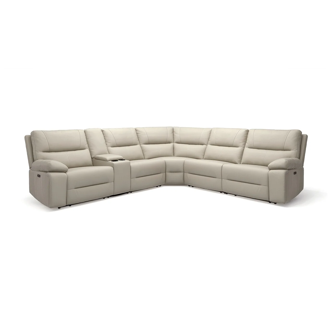 Malibu 130 6-Piece Leather & Faux Leather Power Reclining Sectional