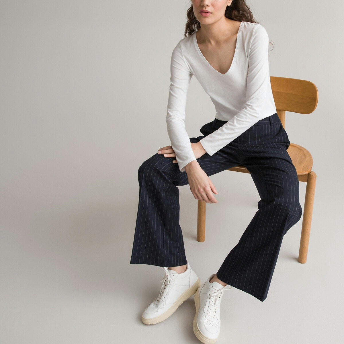 T-shirt en coton bio, col V