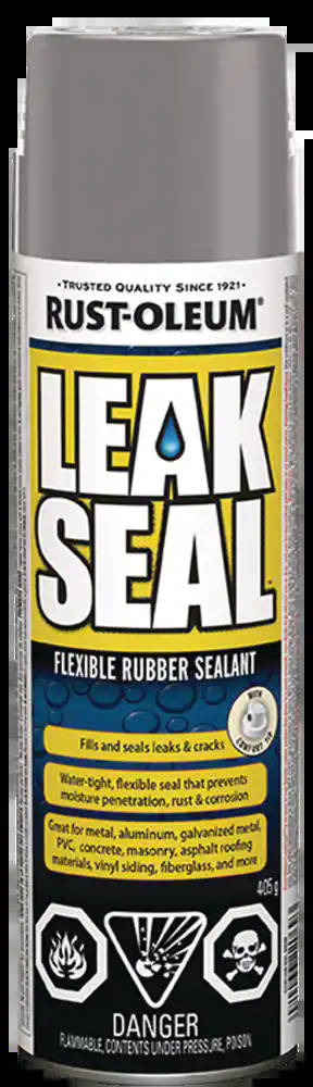 Rust-Oleum LeakSeal Flexible Rubber Sealant Spray, Waterproof, Paintable, Assorted Finishes, 405-g