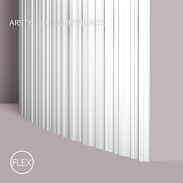 3d panneau mural NMC ARSTYL ALLEGRETTO FLEX Noel Marquet flexible Lambris mural Panneau acoustique Moulure flexible 2 m