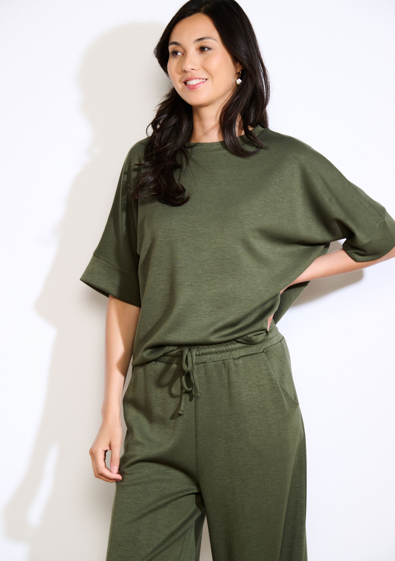 Losvallend jersey T-shirt