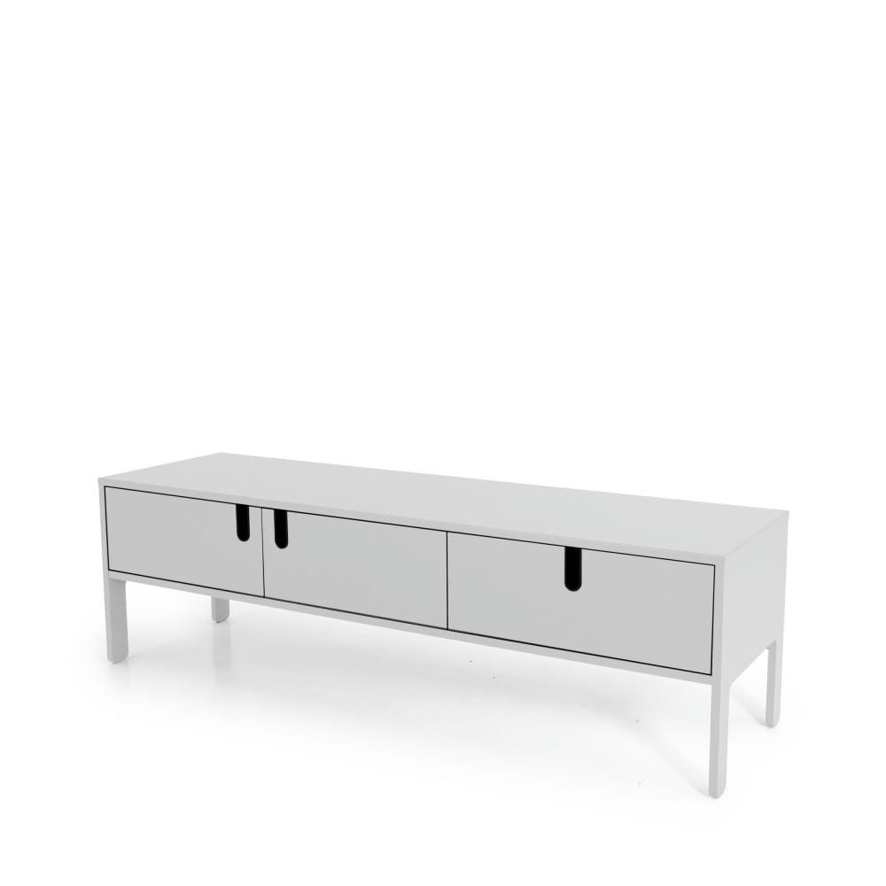 UNO - Meuble TV en bois 2 portes 1 tiroir L171cm blanc