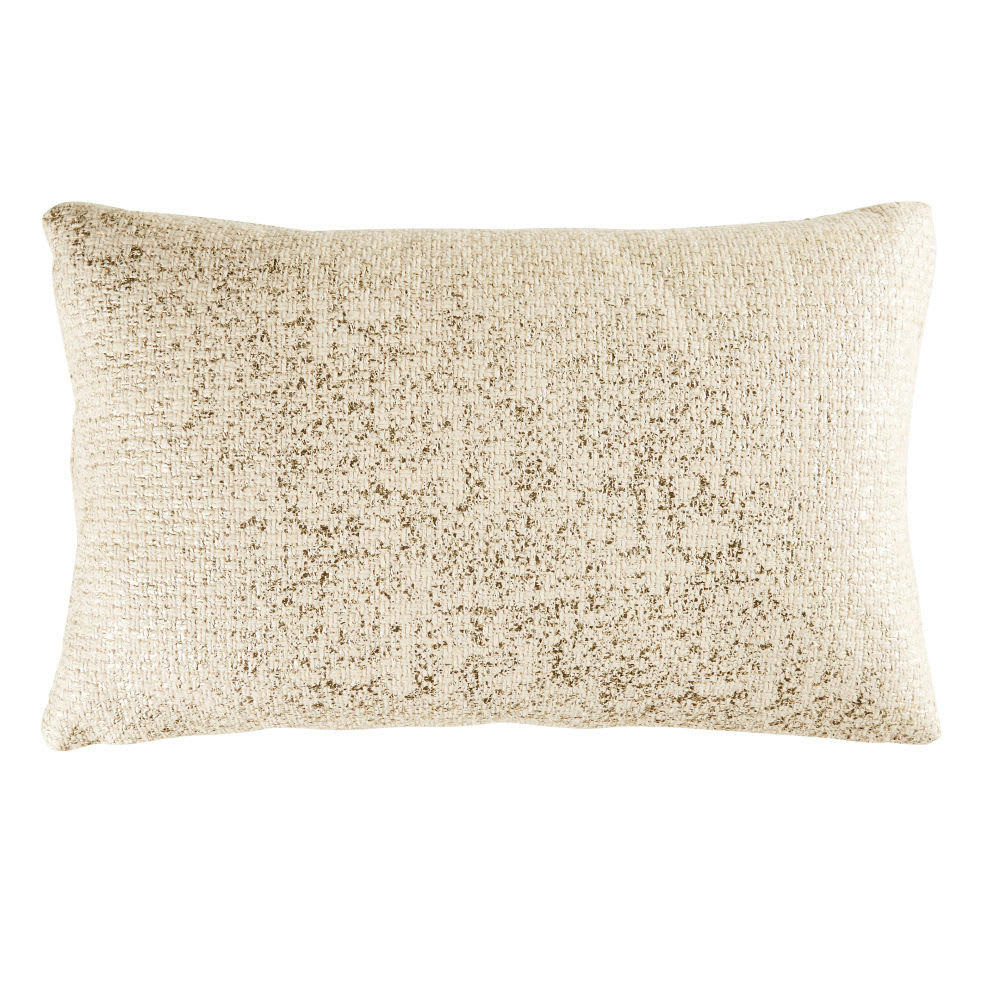 DIAMONDRA - Coussin en coton doré imprimé 35x45