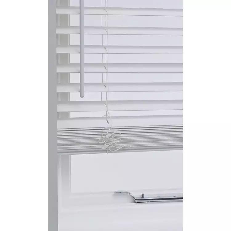 Habitat Faux Wood White 25mm Slat Venetian Blind - 60cm