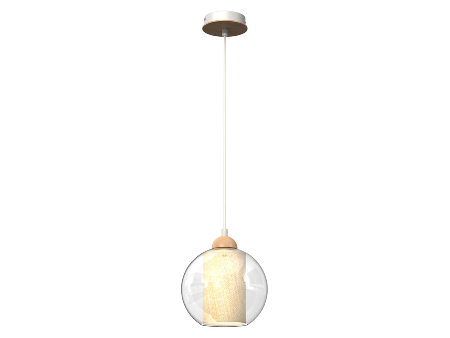 Lampa wisząca Telana 20 cm szklana beżowa