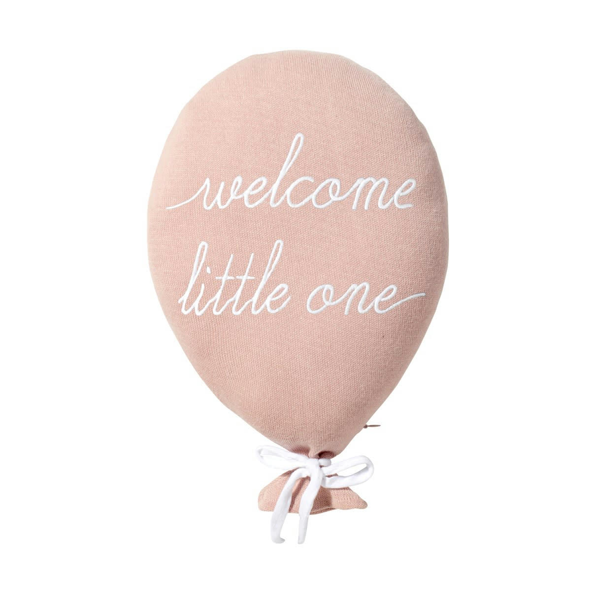 - Coussin bébé coton tricoté ballon rose 40x25 cm