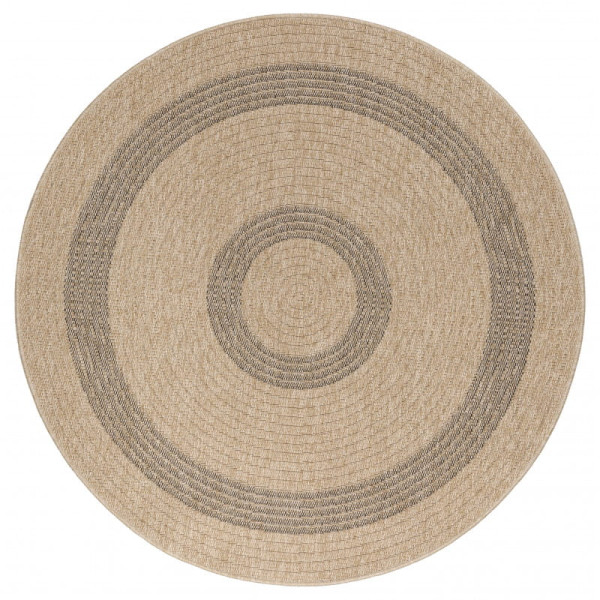 Dywan sznurkowy Comilla beż-antracyt 120 cm x 120 cm koło