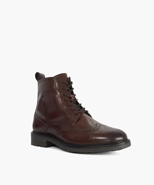 Maners Dark Brown - Leather Lace-Up Ankle Boots
