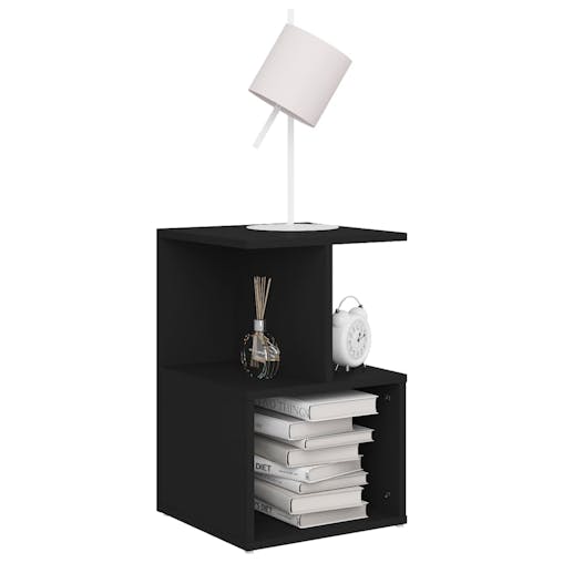 NNEVL Bedside Cabinet Black 35x35x55 cm Chipboard