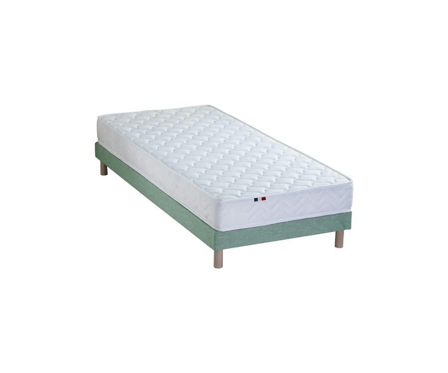 ENSEMBLE INITIAL - Ensemble matelas accueil latex 3 zones sommier vert 90x200