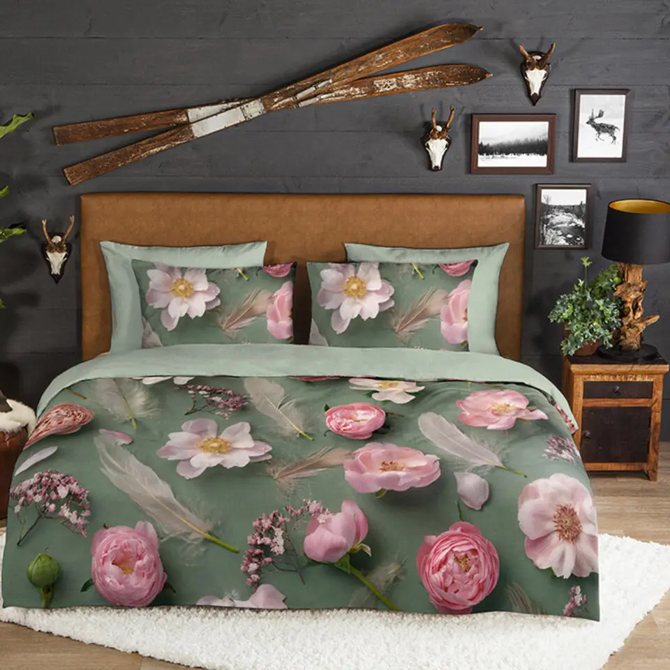 Good Morning Senzi Flanel Dekbedovertrek Groen-1-persoons (140 x 200/220 cm)