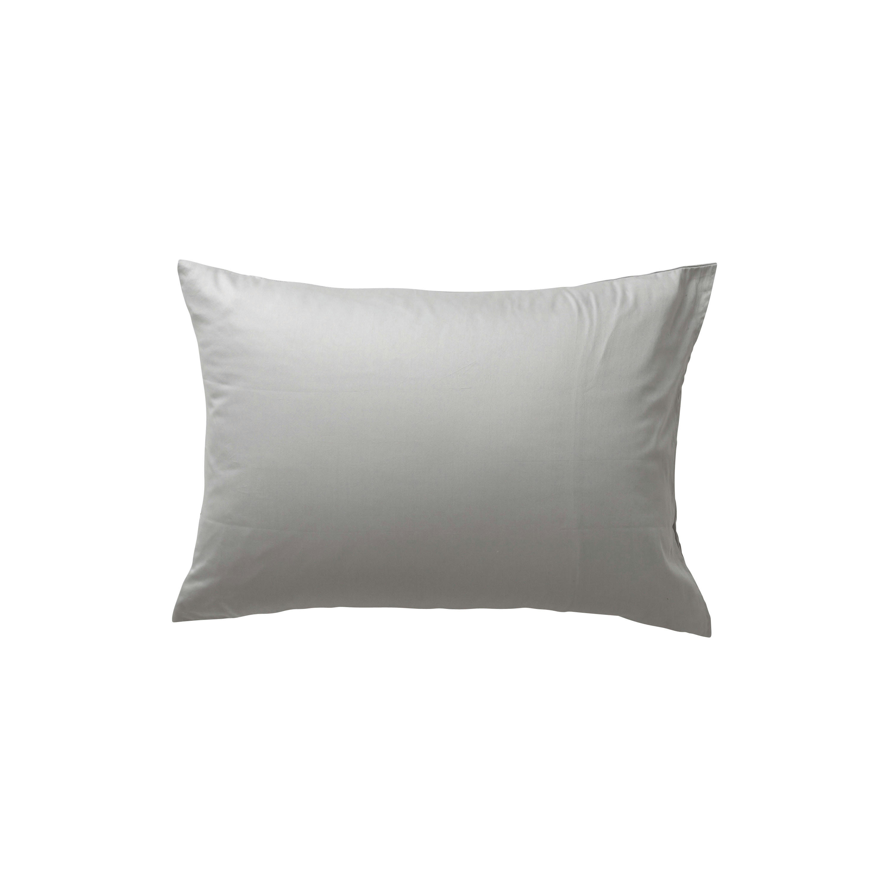 TITANE - Taie d'oreiller rectangulaire Imprimé brodé gris 50 x 70 cm