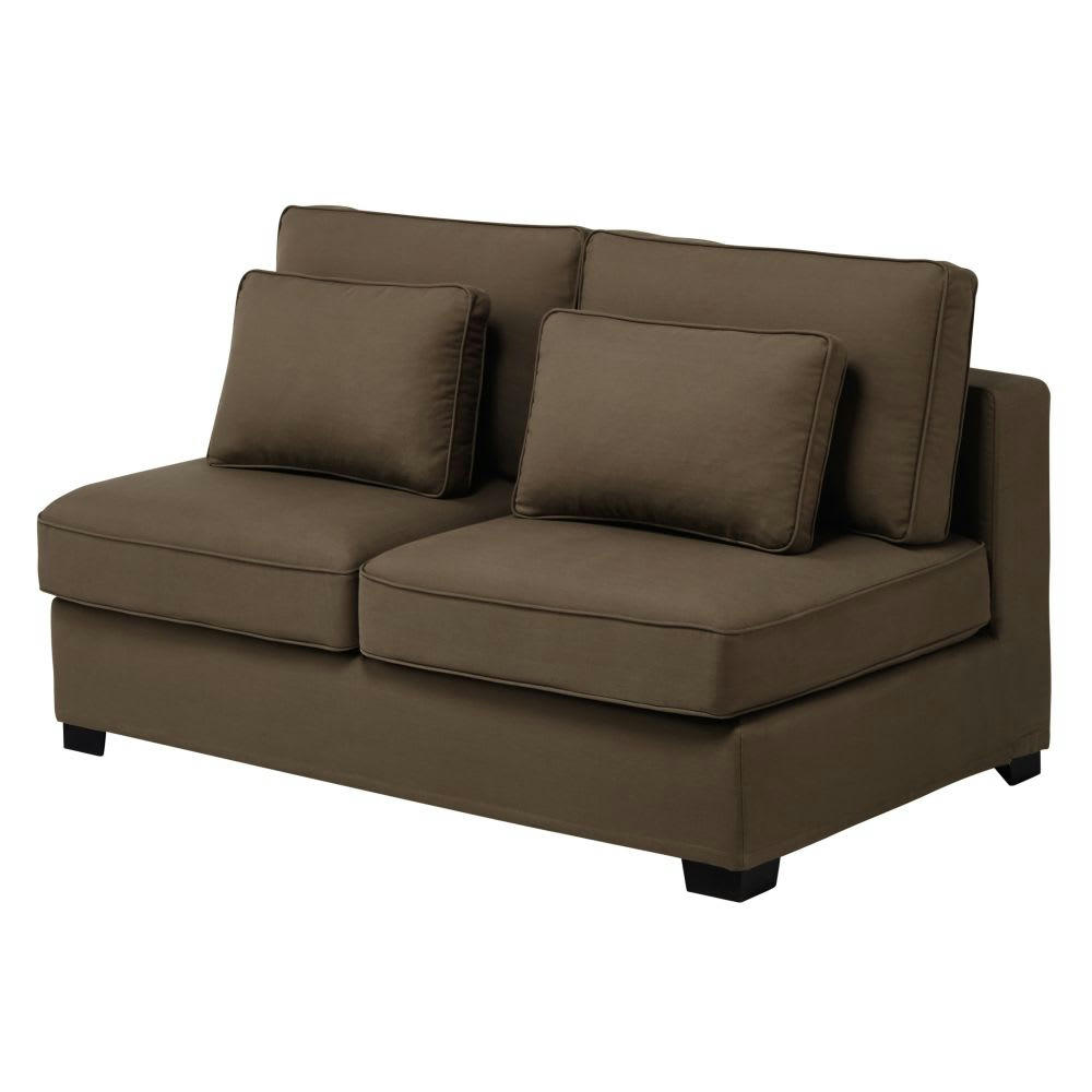 Milano - Chauffeuse pour canapé modulable 2 places gris taupe