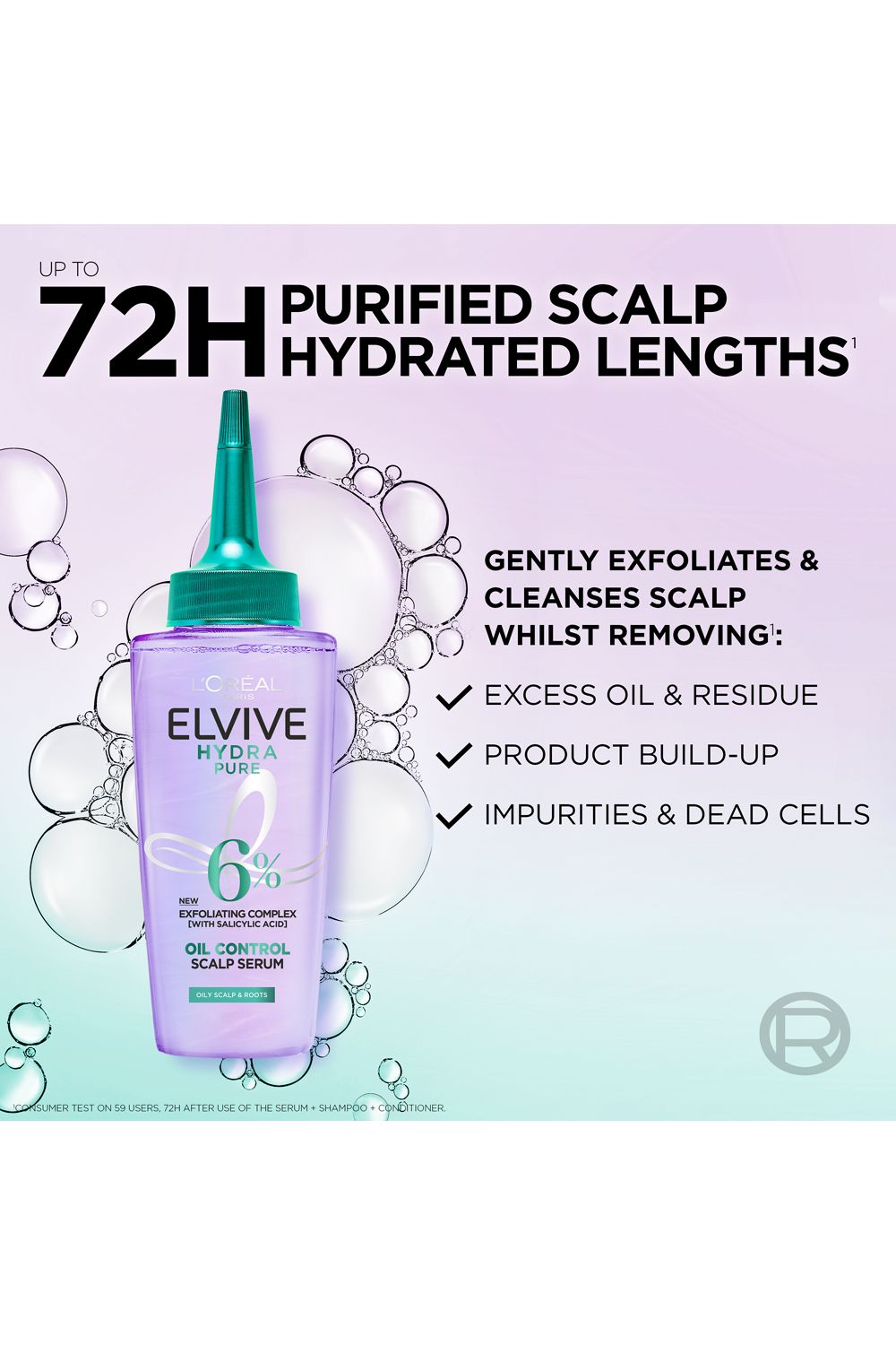 L'Oréal Paris Elvive Hydra Pure Exfoliating Pre-Shampoo Scalp Serum with Salicylic Acid, for Oily Scalp & Roots