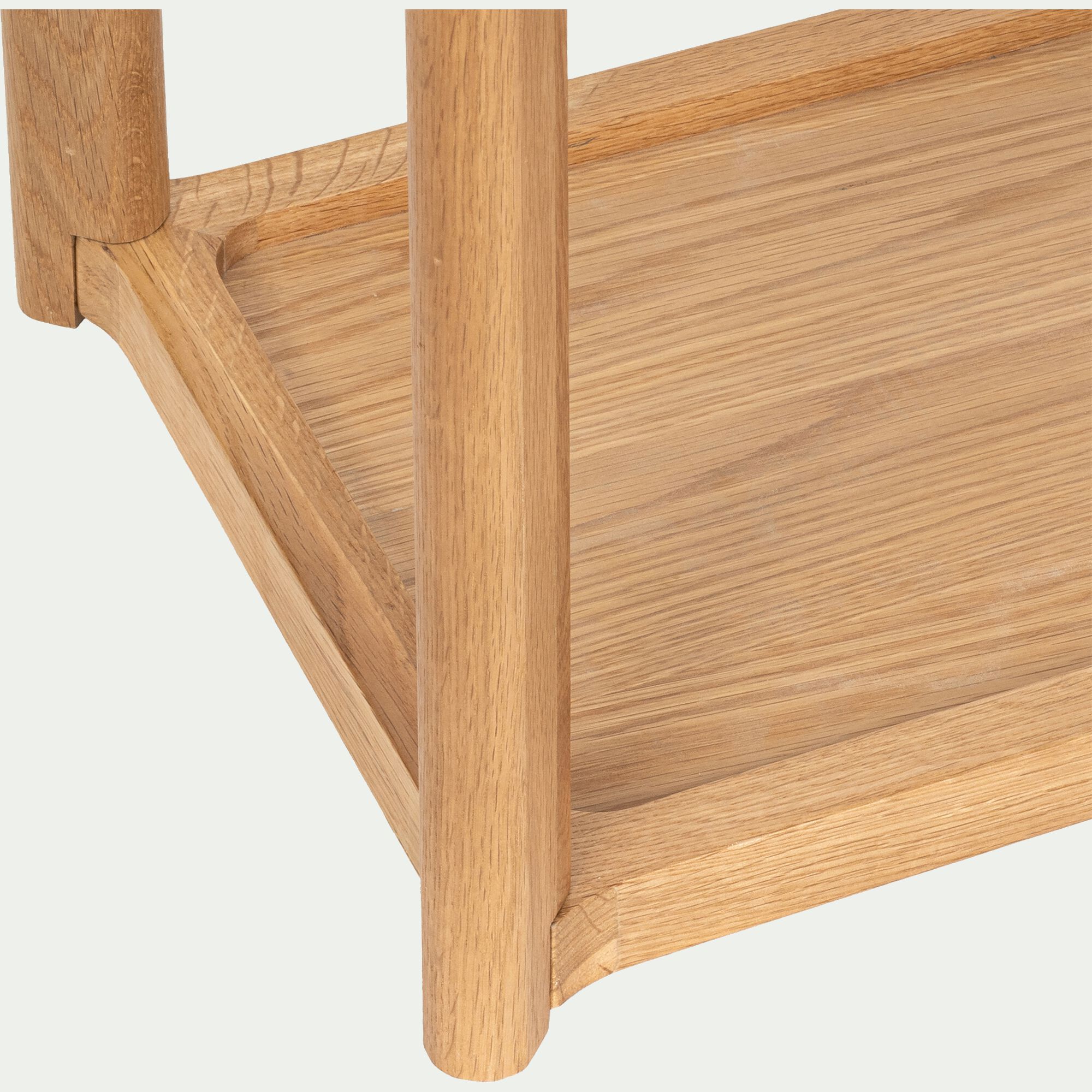 QUADRAT - Console en bois et verre trempé l120cm - bois clair