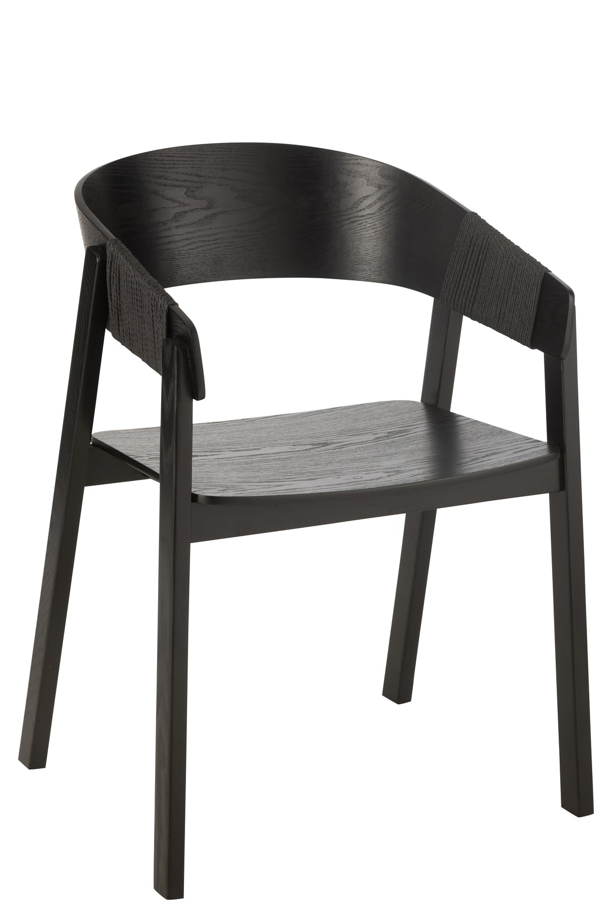 J-Line stoel Naga - essenhout/touw - zwart