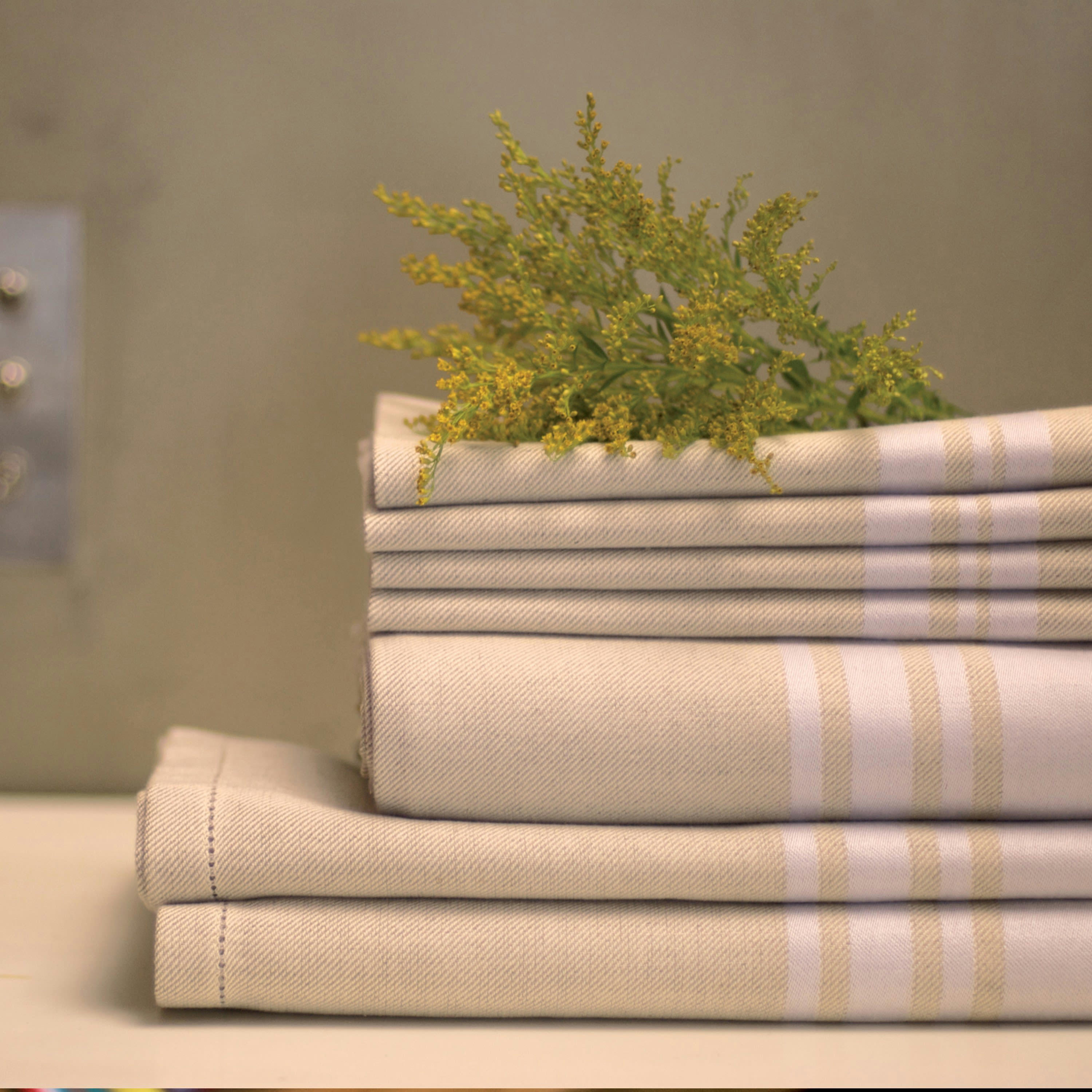 SAINT-JEAN-DE-LUZ - Set de table coton et lin Blanc 41x52 cm