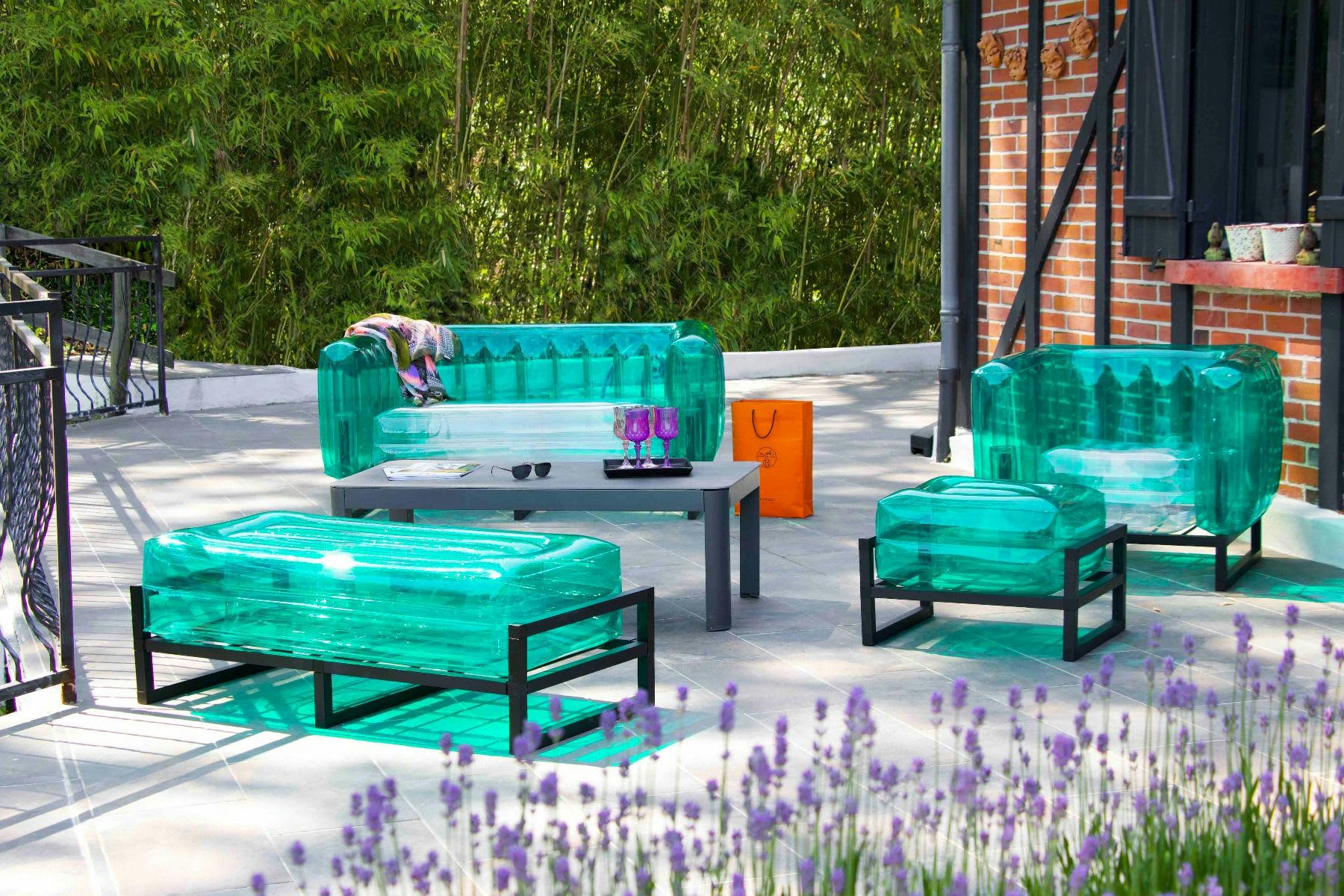 YOMI - Pouf design en TPU - Vert