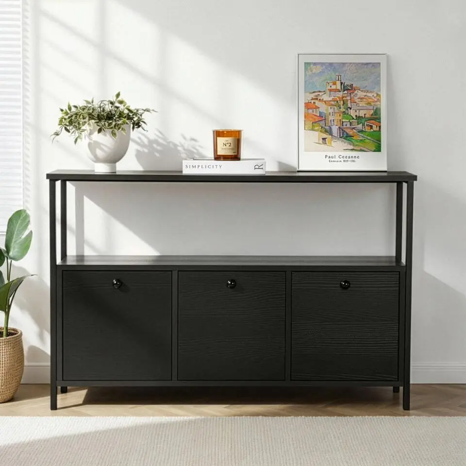 CALICOSY - SIENNA Dressoir - Licht hout - 29,5x120x77 cm