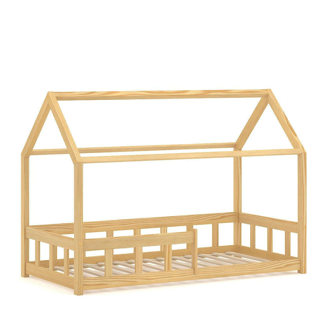 - Lit simple en pin massif 200x90 naturel