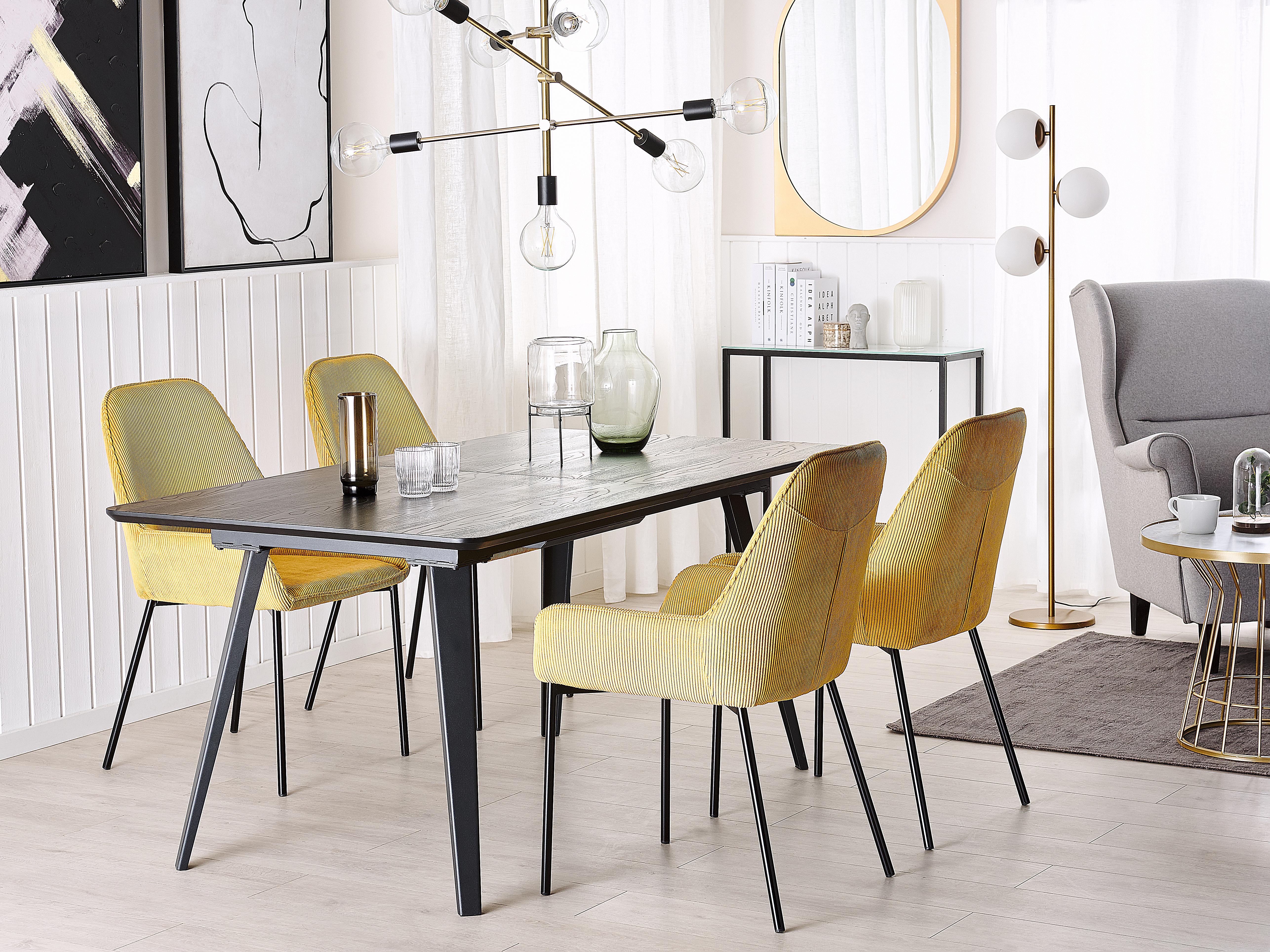Extending Dining Table IRVINGTON Black 160/200 cm 90 cm