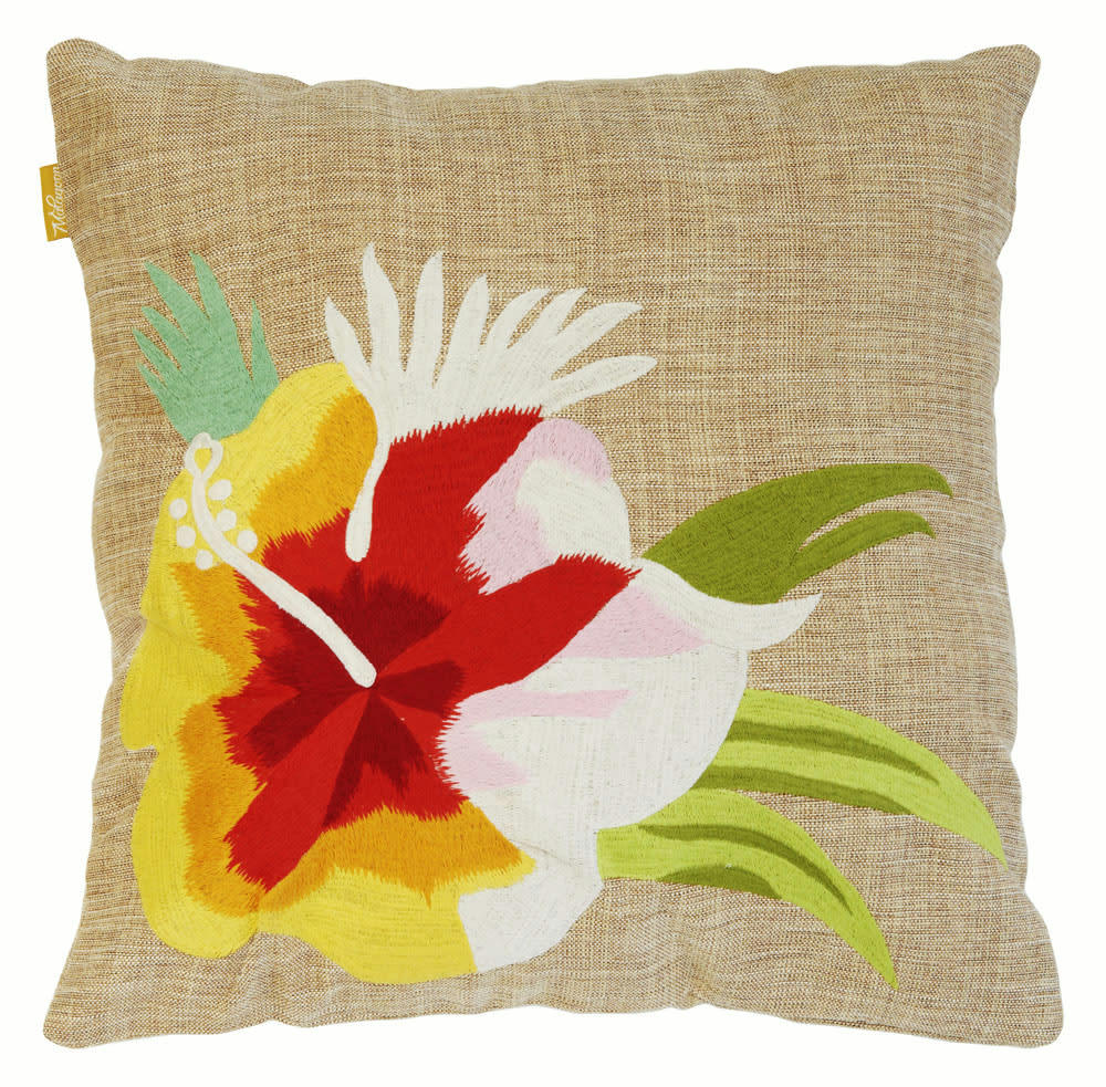 PACIFIC - Coussin fleur du pacifique beige 50x50