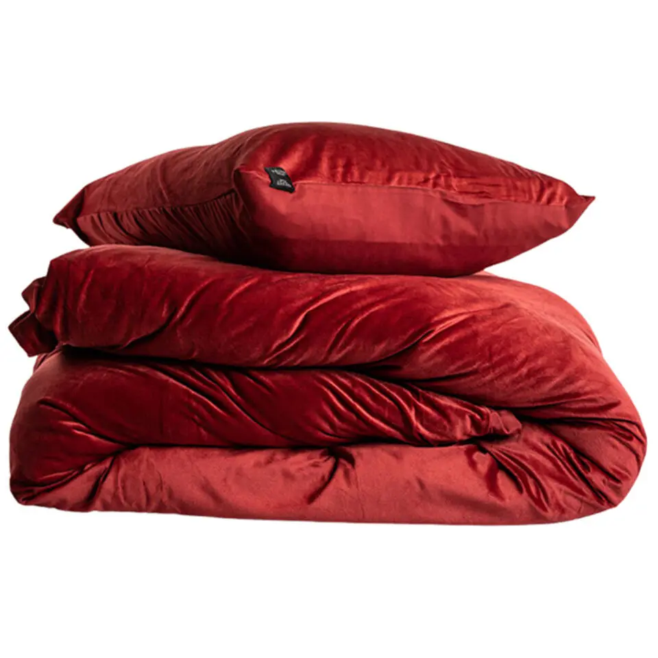 Zavelo Dekbedovertrek Velvet Comfort Rood-1-persoons (140 x 200/220...