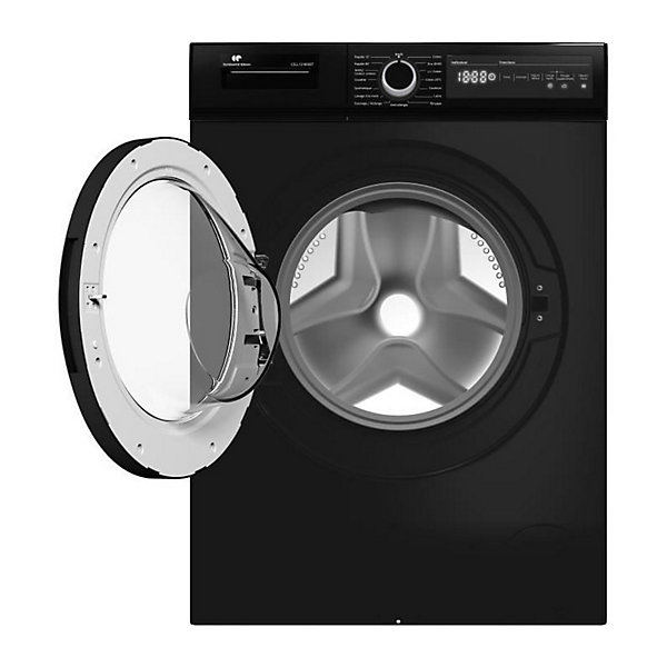 Lave-linge hublot CONTINENTAL EDISON CELL12140IBT - 12 kg - Largeur 59,6 cm - Classe A - 1400 trs/min - moteur induction - noir
