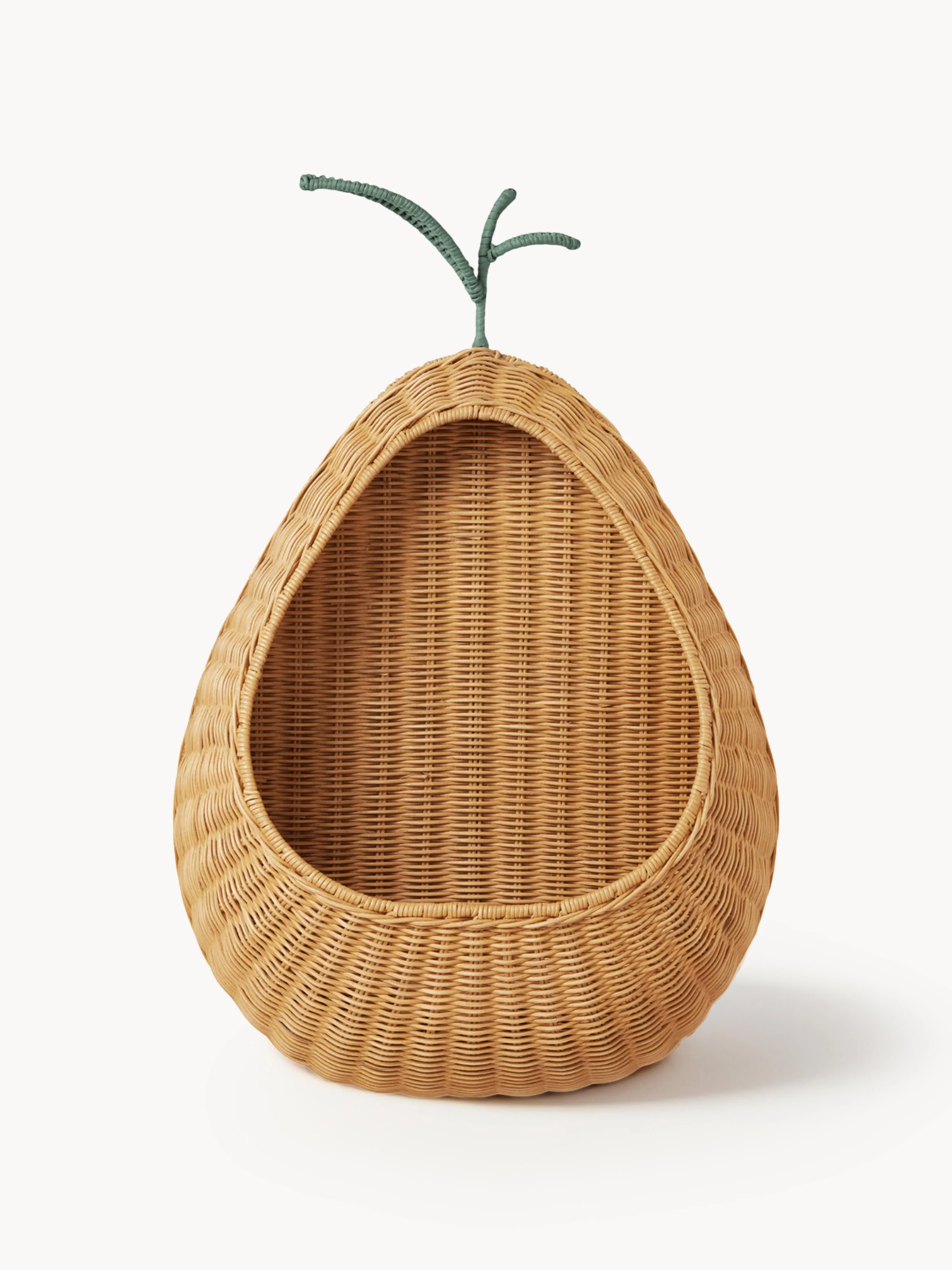Handgefertigtes Wandregal Pear aus Rattan