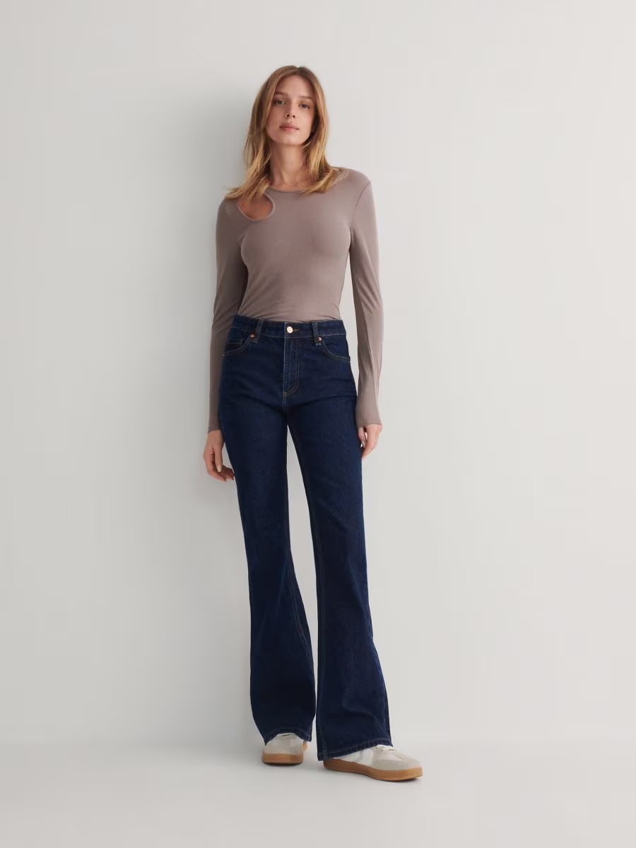 Long Sleeve Top With Decorative Cut-Out