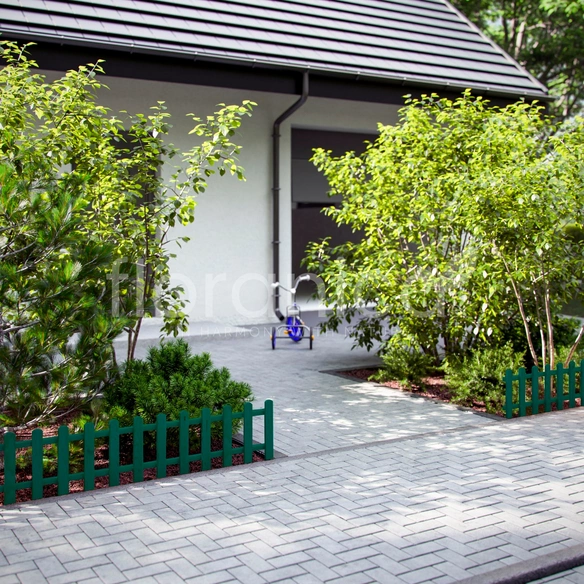 Gartenzaun, Steckzaun zum Abgrenzen 1 STK 104cm Höhe 30cm Grün
