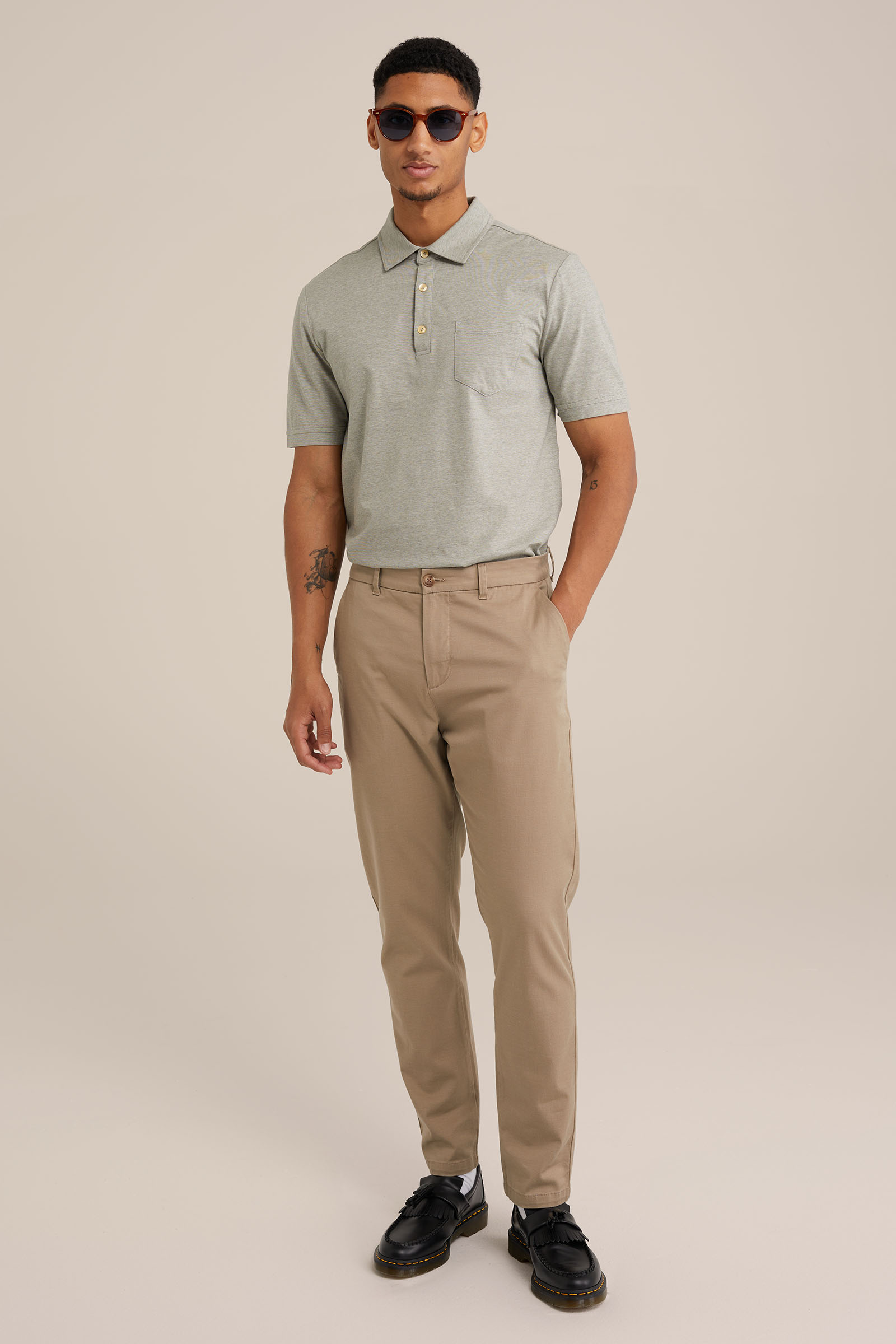 Heren Slim fit gem&ecirc;leerde polo