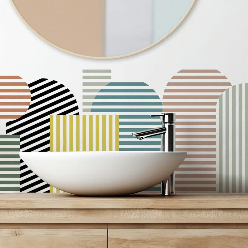 FRENCH RIVIERA - Bandeau PVC lot de 2 : L 70cmxH 30cm Multicolore Rayures