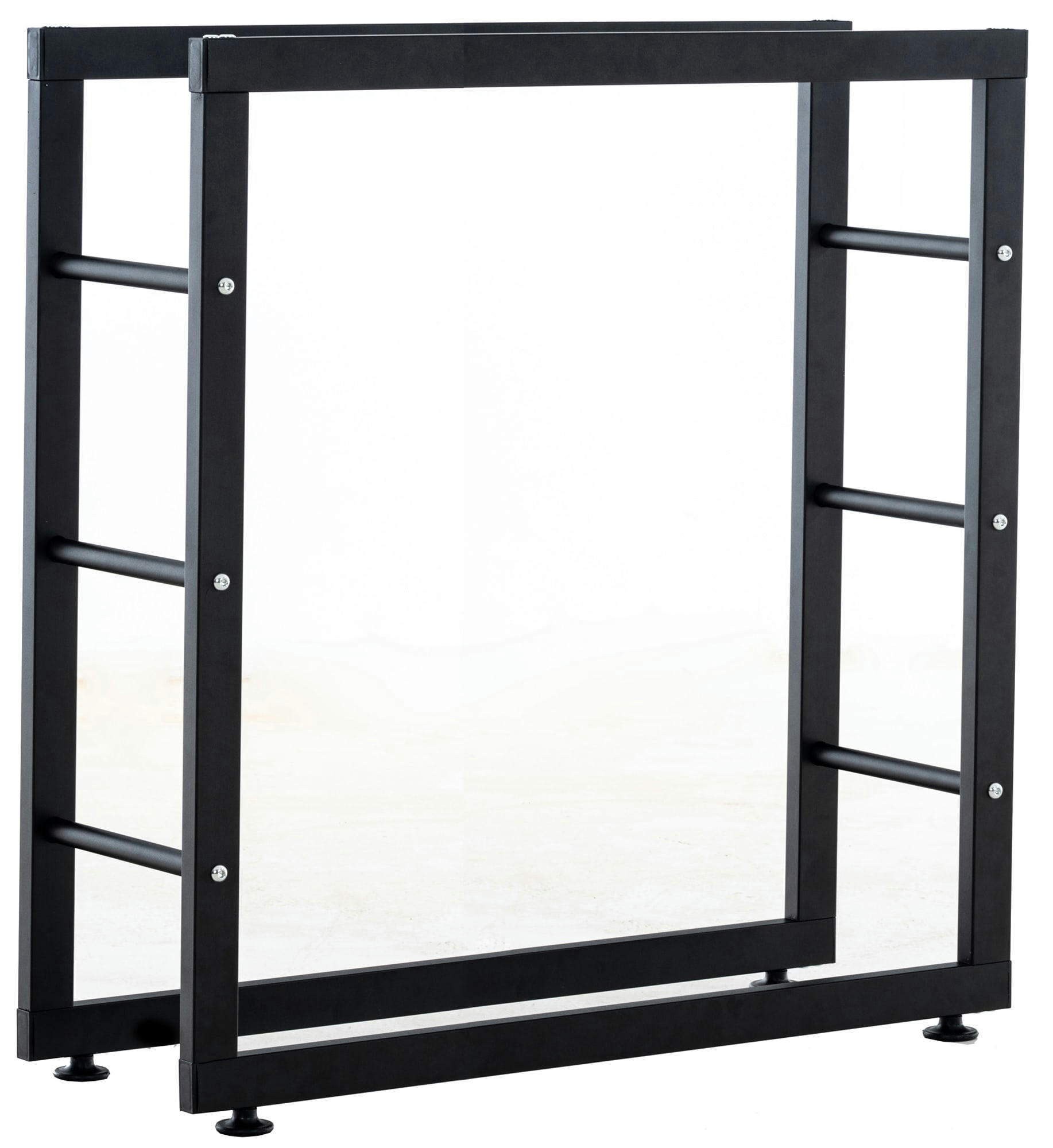 KERI - Porte-bûches solide et design en métal Noir