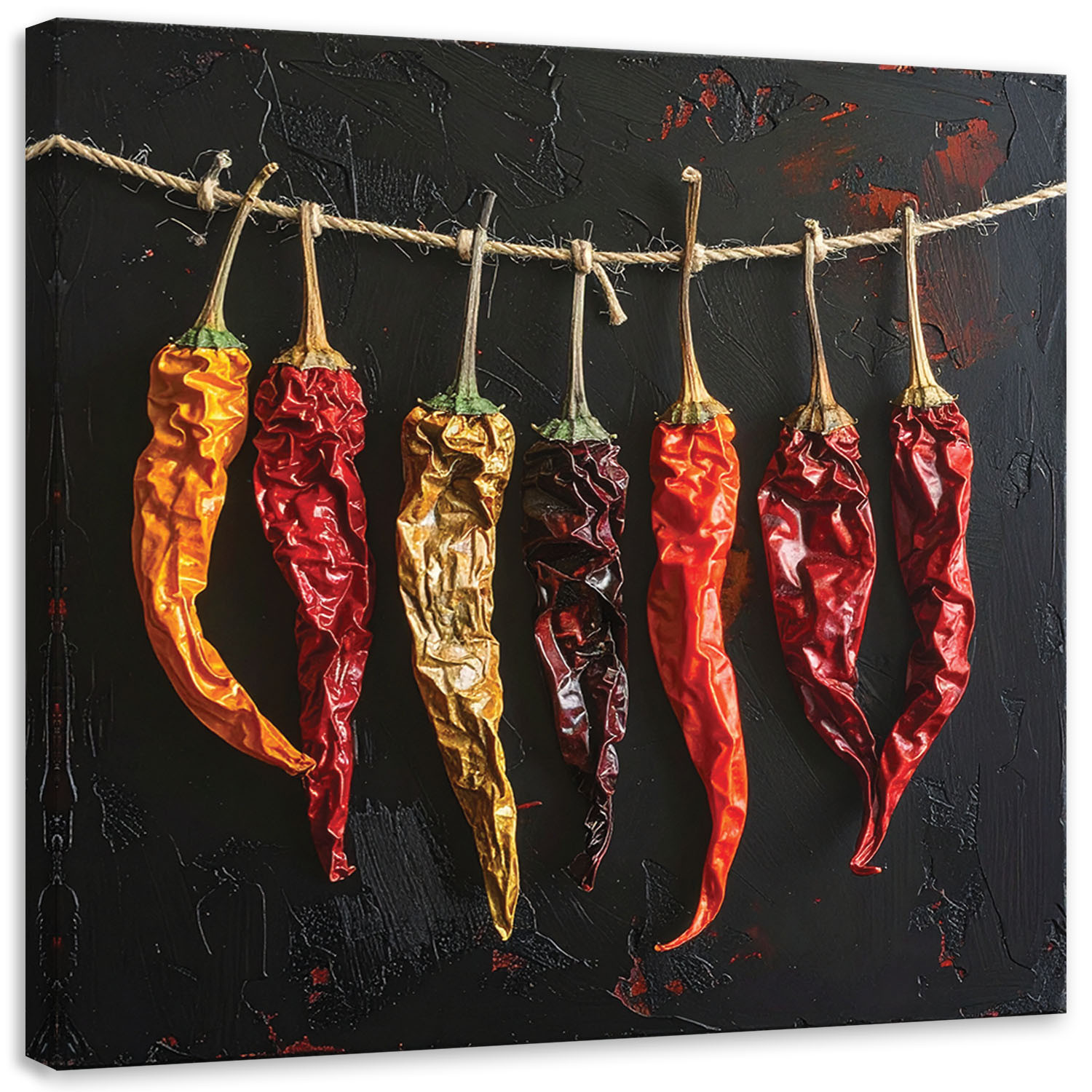 Obraz do kuchni restauracji baru jadalni, Suszone papryczki chilli 20x20
