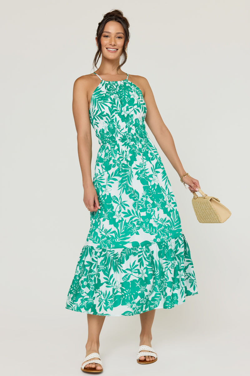 Pamela Halter Neck Midi Dress