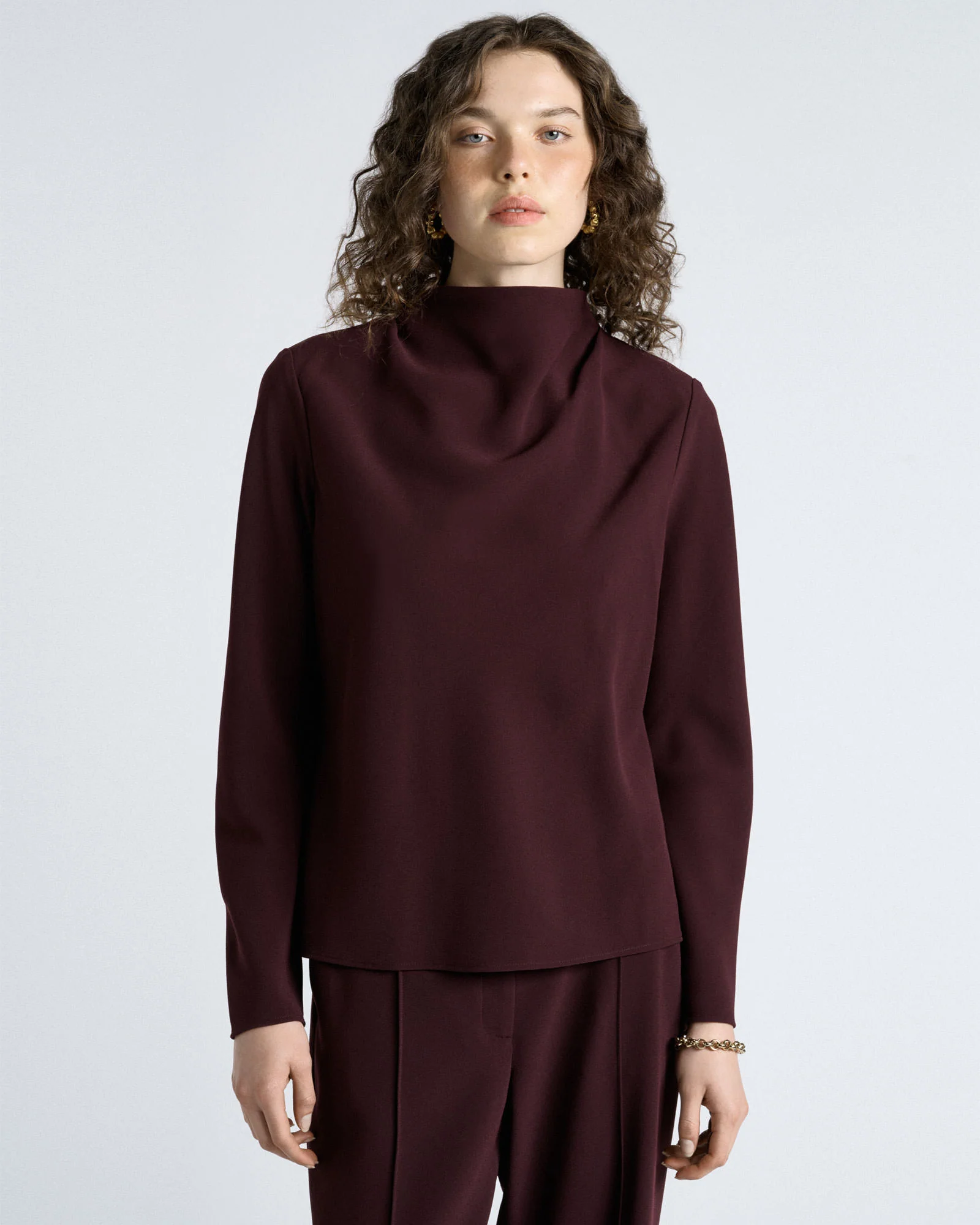 Crepe Long Sleeve Top