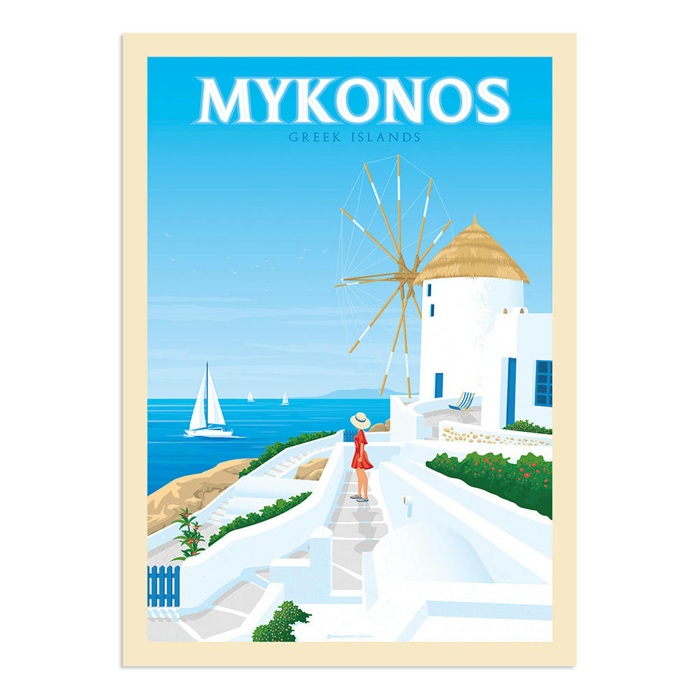 - Affiche Mykonos Grèce  50x70 cm