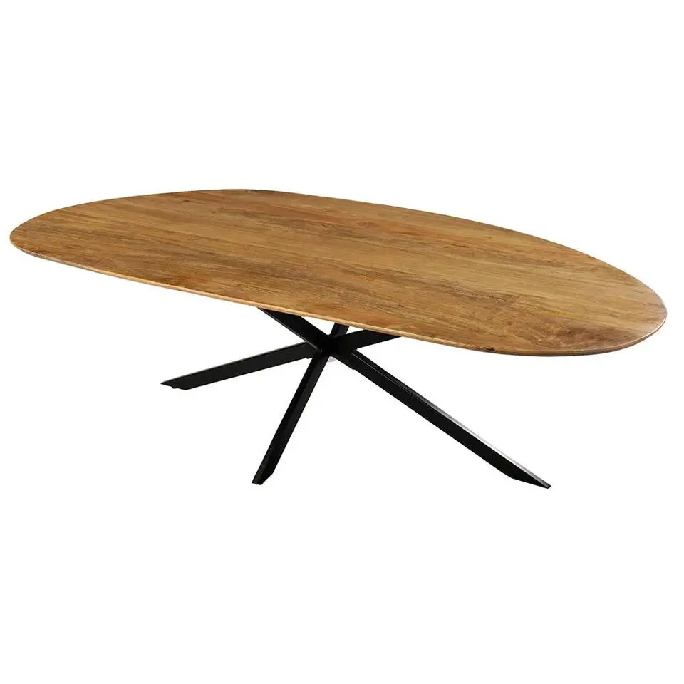 Mangohoutonline - Eettafel Organisch Alessia 260x120cm - Bruin - Mahom